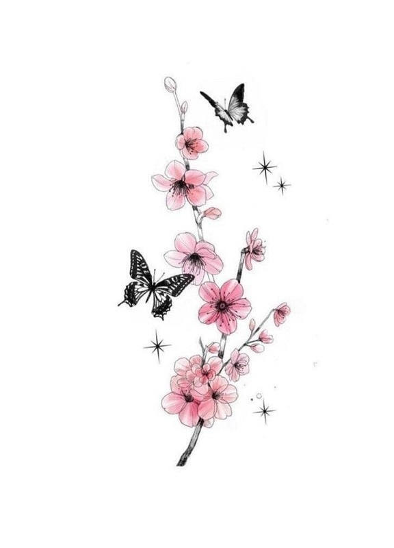Sakuratak met vlinders