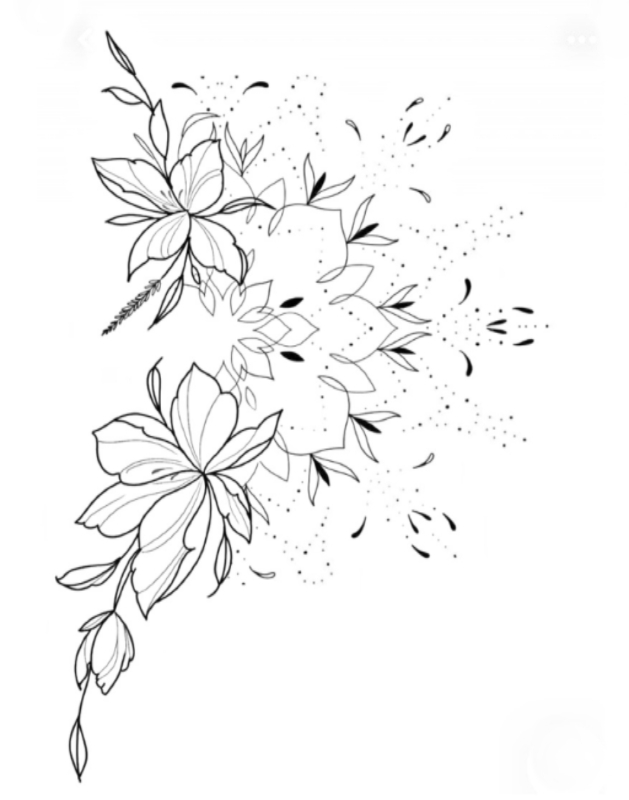 Sierbloemen tekening